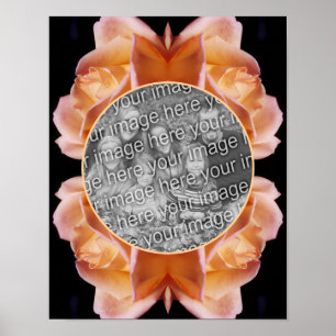 Affiche Cadre de fleur Rosebud teinté Créez votre propre p
