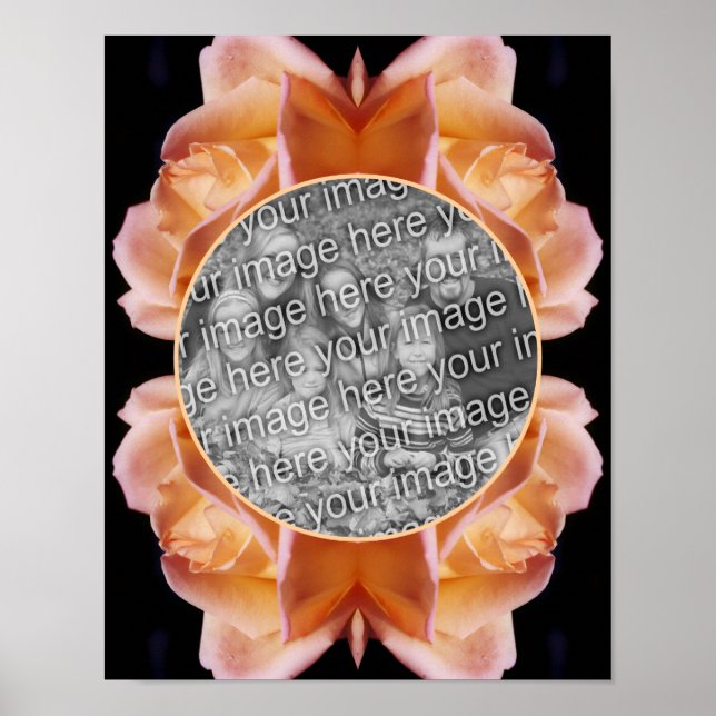 Affiche Cadre de fleur Rosebud teinté Créez votre propre p (Devant)