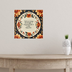 Affiche Cadre de fleurs d'automne Versets bibliques