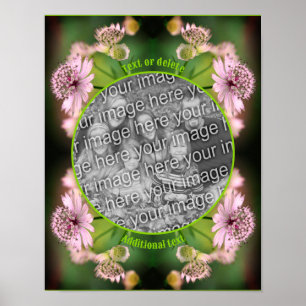 Affiche Cadre de fleurs délicates Créez votre propre photo