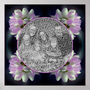 Affiche Cadre de fleurs roses et blanches Créez votre prop