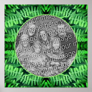 Affiche Cadre de fougères vertes Créez votre propre photo