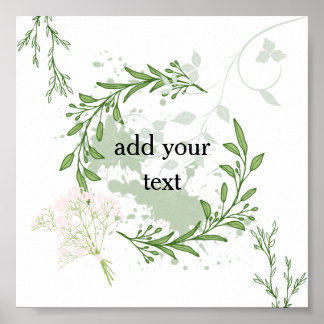 Affiche "Cadre de jardin sauvage - Design de verdure fleur