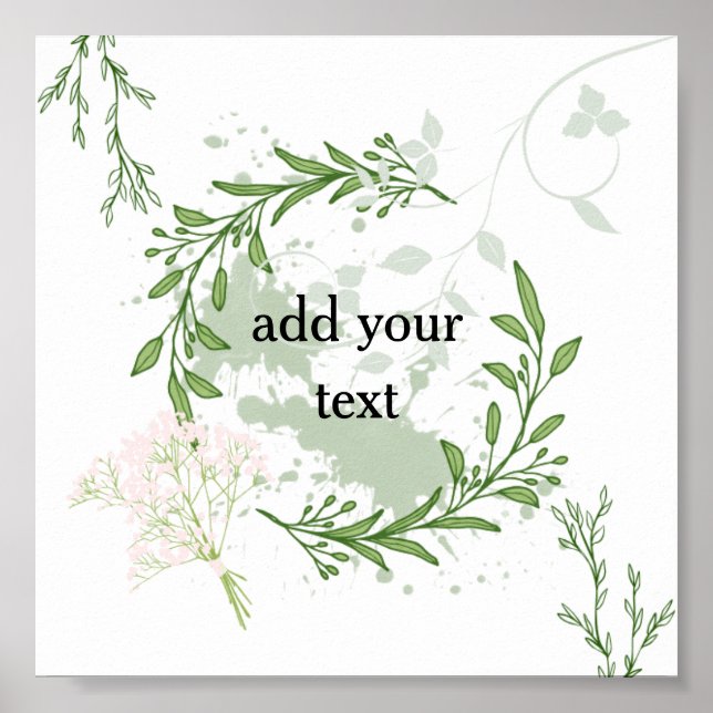 Affiche "Cadre de jardin sauvage - Design de verdure fleur (Devant)