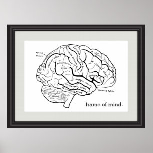Affiche Cadre de l'esprit Faux Frame Cerveau Diagramme Sci