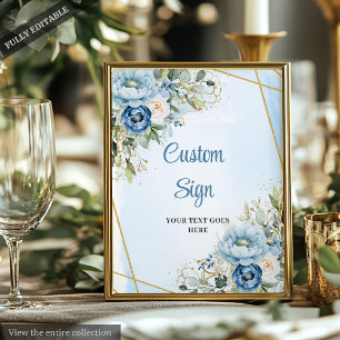 Affiche Cadre de mariage classique poussiéreux bleu verdur
