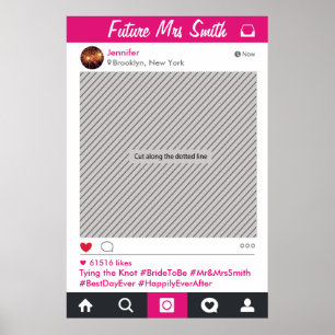 Affiche Cadre de médias sociaux pour accessoire de photo d