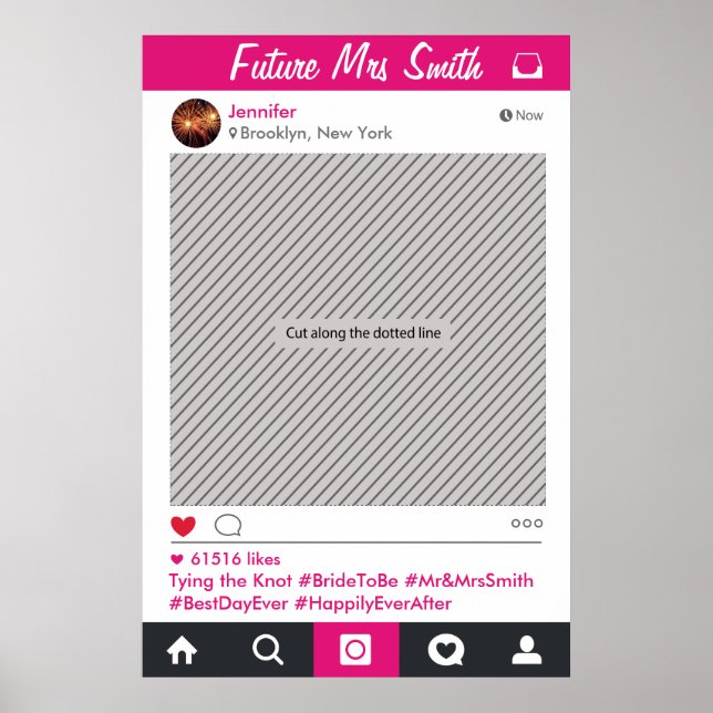 Affiche Cadre de médias sociaux pour accessoire de photo d (Devant)