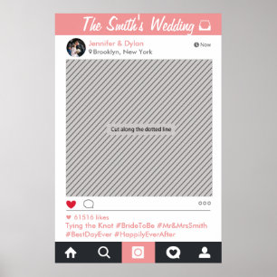 Affiche Cadre de médias sociaux pour accessoire de photo d
