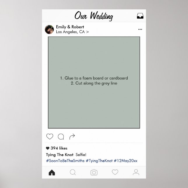 Affiche Cadre de Médias Sociaux pour Mariage Accessoire de (Devant)