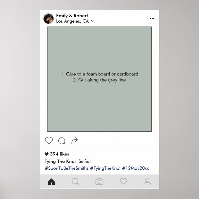 Affiche Cadre de Médias Sociaux pour Mariage Accessoire de (Devant)