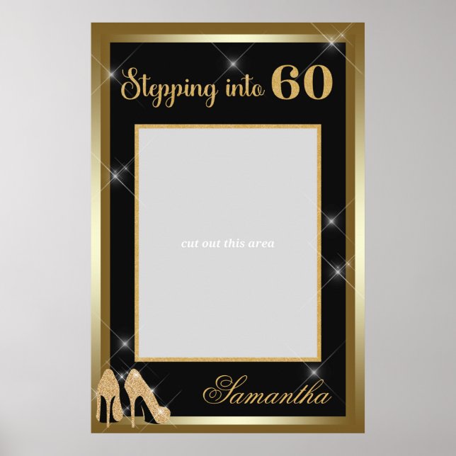 Affiche Cadre de photo d'anniversaire 60 ans Talons Hauts  (Devant)
