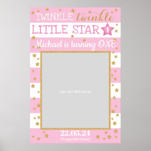 Affiche Cadre de Photo d'anniversaire Twinkle Twinkle Litt