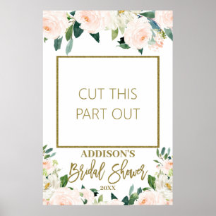 Affiche Cadre de photo de mariage floral rose pour accesso