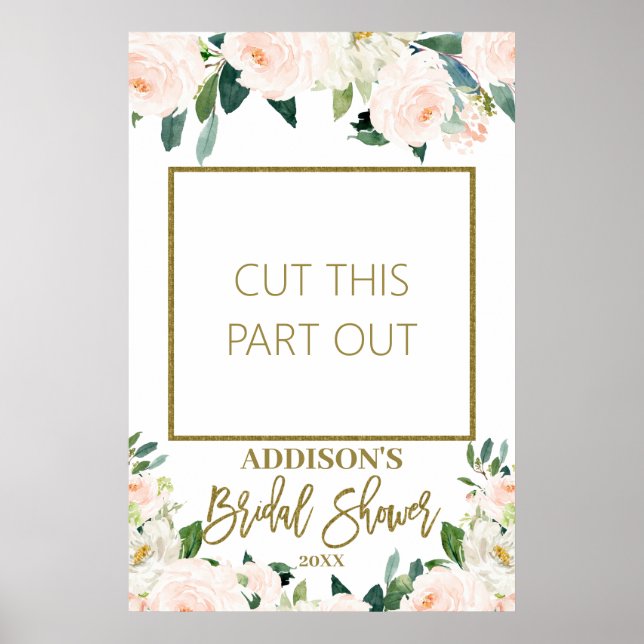 Affiche Cadre de photo de mariage floral rose pour accesso (Devant)