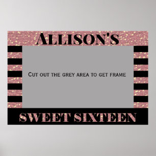 Affiche Cadre de photobooth pour Sweet Sixteen