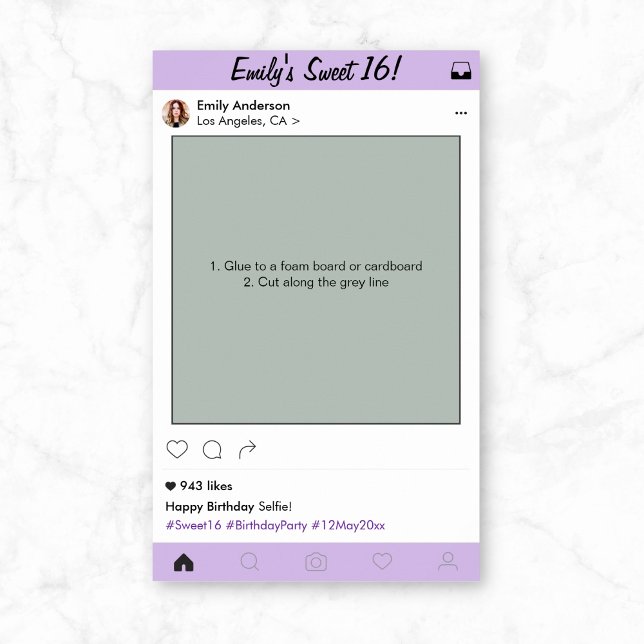 Affiche Cadre de photomaton de props pour fête de 16 ans Q (Créateur téléchargé)