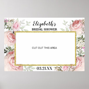 Affiche Cadre de photomaton floral rose Boho Blush 