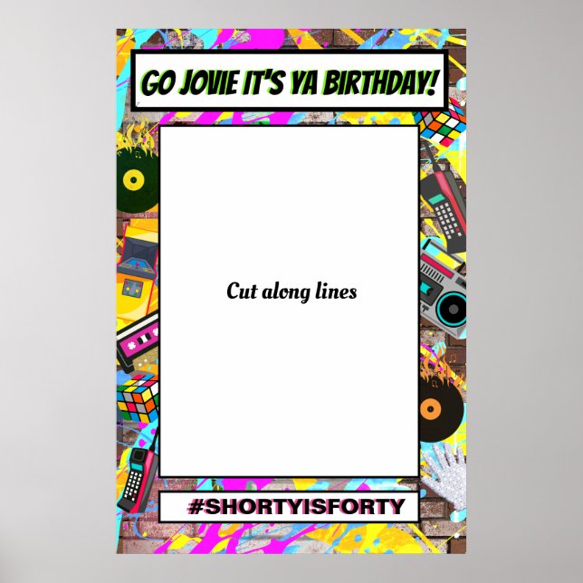 Affiche Cadre de photomaton rétro années 80 (Devant)