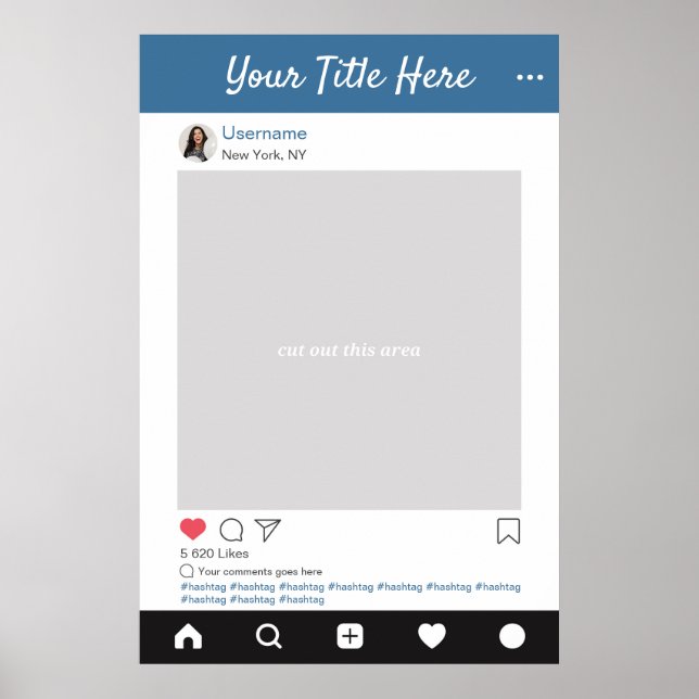 Affiche Cadre de selfie personnalisé pour photo prop Insta (Devant)