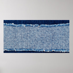 Affiche Cadre de tissu en jean bleu denim. Tissu en jean d