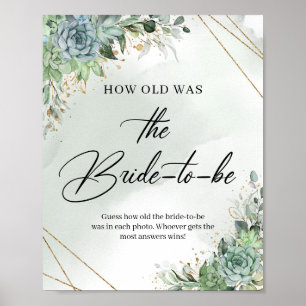 Affiche Cadre doré avec succulentes Quel âge avait la futu