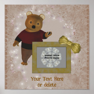 Affiche Cadre d'ours Brown mignon Photo personnalisée