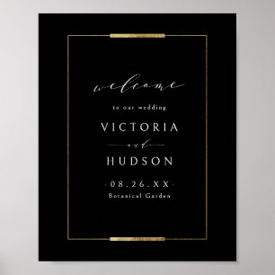 Affiche Cadre Elegance Noir Mariage simple Accueil