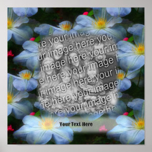 Affiche Cadre Fleur Clematis Blanc Créez Votre Propre Phot