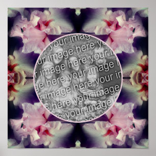Affiche Cadre Fleur Iris Rose Créer Votre Propre Photo