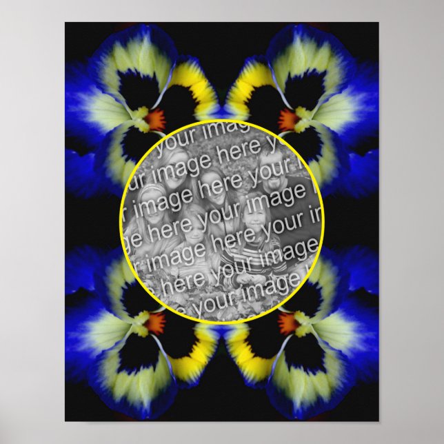 Affiche Cadre Fleur Pansy Bleu Créez Votre Propre Photo (Devant)