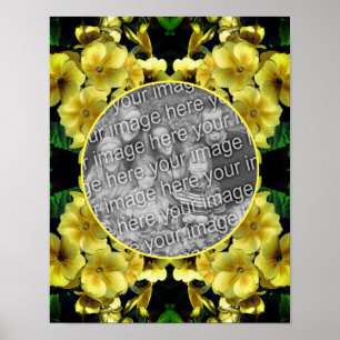 Affiche Cadre Fleurs de printemps jaunes Ajoutez votre pro