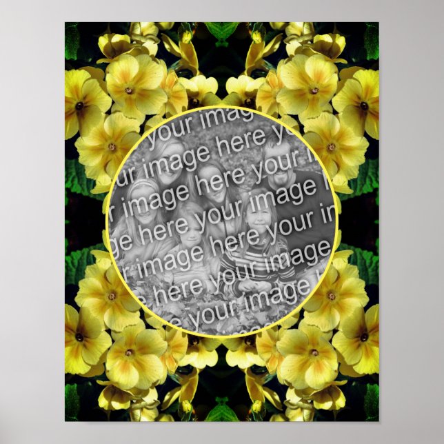Affiche Cadre Fleurs de printemps jaunes Ajoutez votre pro (Devant)