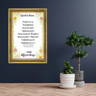 Affiche Cadre floral bon pour connaître l'éducation
