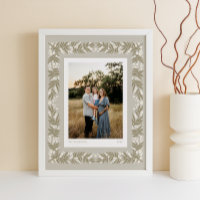 Cadre floral d'art populaire beige doux avec texte