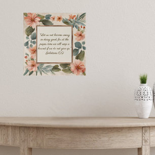 Affiche Cadre floral personnalisable Rose Tilleul Sage