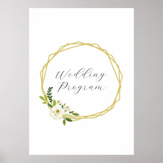 Affiche Cadre Floral Rose Blanche Luxueux (Devant)