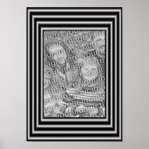 Affiche Cadre Frontal Noir Et Argent Ajouter Votre Photo