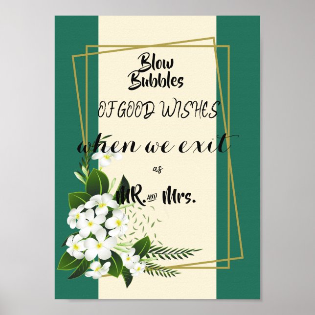 Affiche cadre géométrique élégant et floral blanc (Devant)