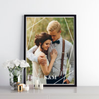 Cadre géométrique et monogramme tendance