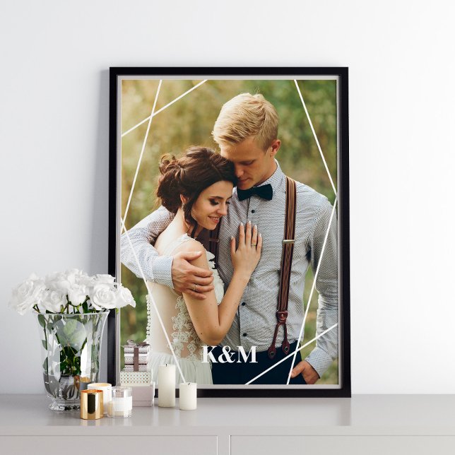 Affiche Cadre géométrique et monogramme tendance (Créateur téléchargé)