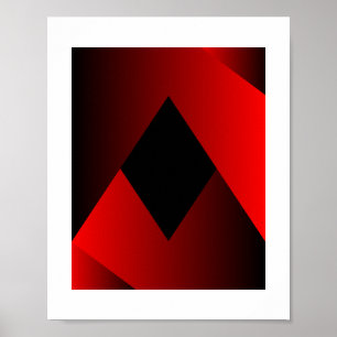 Affiche Cadre géométrique rouge et noir gras