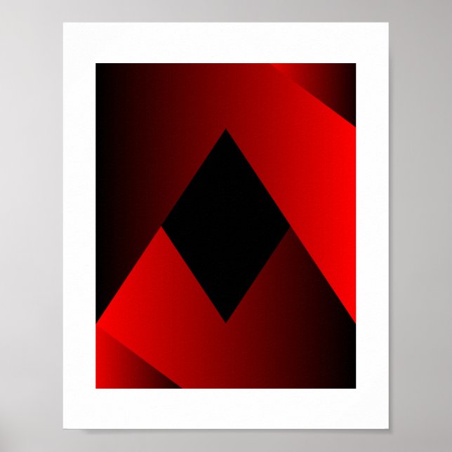 Affiche Cadre géométrique rouge et noir gras (Devant)