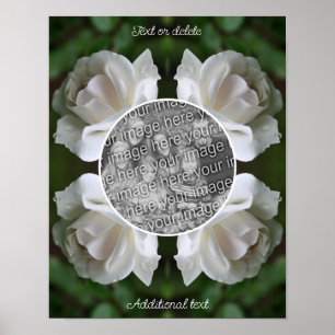Affiche Cadre gouttes de pluie Rose Blanche Créez votre pr
