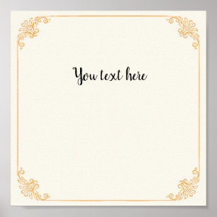 Affiche Cadre Or Elégant Personnalisable sur Beige B Vinta