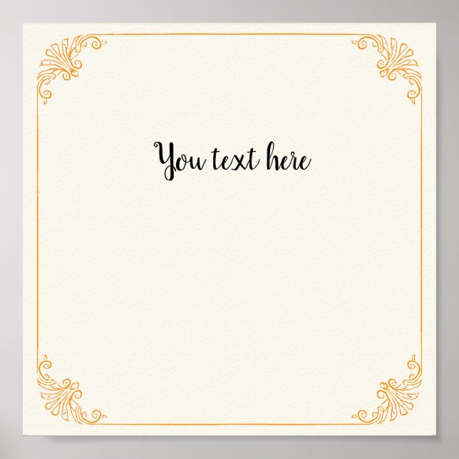 Affiche Cadre Or Elégant Personnalisable sur Beige B Vinta (Devant)