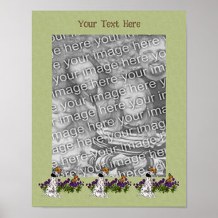 Affiche Cadre Papillons de chiot Dalmatien Ajoutez votre p