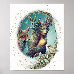 Affiche Cadre photo de fantaisie oiseaux et nature tourbil