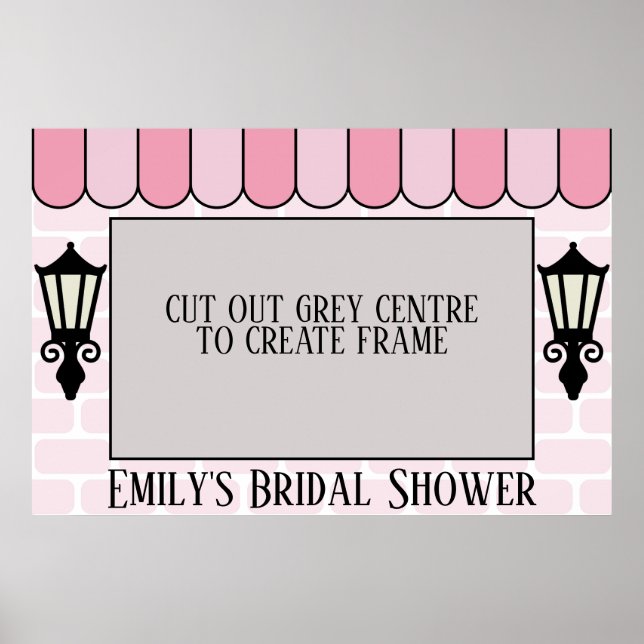 Affiche Cadre photo de fête de fiançailles Parisienne Rose (Devant)