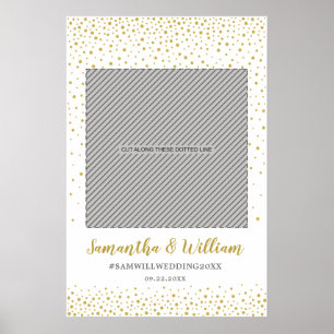 Affiche Cadre photo de mariage élégant moderne en confetti
